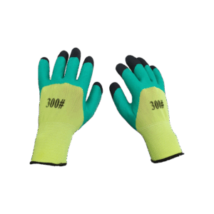 Manusi de lucru, tricot + latex, marime universala, galben-verde-negru Smartmall