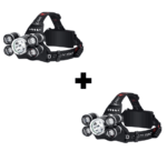 PACHET PROMO 1+1 Lanterna de Cap cu 5 LED-uri , 30W , 8000 Lumeni cu ZOOM