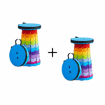 PROMO 1+1 Scaun pliabil portabil, retractabil, telescopic, pentru exterior, 150kg