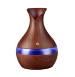 Difuzor aromaterapie cu ultrasunete si umidificator, LED RGB, tip vaza 066, 300 ml, Maro, Smartmall
