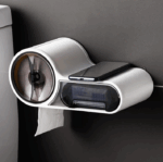 Suport de perete pentru hartie igienica si telefon, cu sertar depozitare.