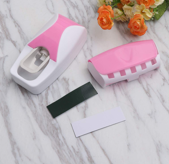 Dozator pentru pasta de dinti cu suport pentru periute Smartmall - imagine 4