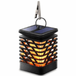 Lampa solara LED cu efect flacara, de exterior, cu suport si carlig de agatare