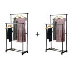 1 + 1 GRATIS Suport pentru umerase si haine, cu roti si inaltime reglabila