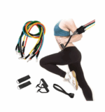 Sistem de antrenament fitness cu corzi extensibile, prinderi multiple, 11 piese