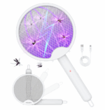 Rachetă electrică pliabilă pentru insecte, 4 în 1, rachetă electrică pentru insecte, reîncărcabilă, reîncărcabilă, reglabilă