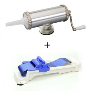 Aparat de umplut carnati, Orizontal, Inox, Capacitate 1.5 kg, 3 Palnii Incluse + aparat de rulat sarmale GRATUIT Smartmall