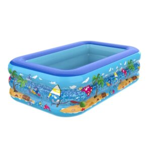 Piscina Gonflabila, pentru Adulti sau Copii, 3 Inele Gonflabile, Varsta 3+, 150x102x50