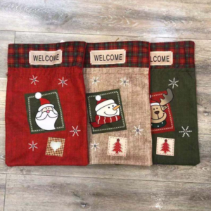 Set 3 x Saculet decorativ cu diverse modele de craciun