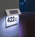 Numar de casa din inox, cu iluminare LED si alimentare solara