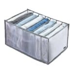 Organizator imbracaminte, 7 compartimente, textil, Gri/Alb