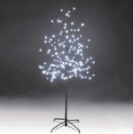 Pomisor Craciun luminos cu LED, Floricele, 60 LED-uri 1,5 M, cadru Alb, Multicolor