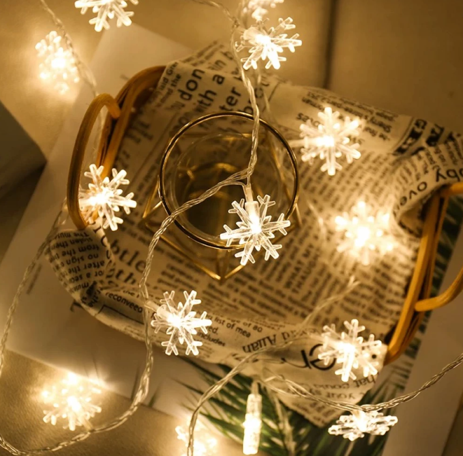 Instalatie de Craciun tip fulgi de zapada 20 LED cu incarcare solara, alb rece - imagine 12