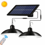 Set 2 Lampi solare suspendate cu abajur, lumina alba, telecomanda inclusa