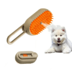 Perie cu Abur pentru Animale de Companie, Indeparteaza Parul, Curatare, Incarcare USB-C, Maner Rotativ 360