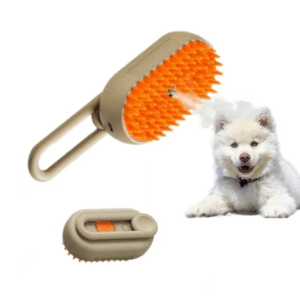 Perie cu Abur pentru Animale de Companie, Indeparteaza Parul, Curatare, Incarcare USB-C, Maner Rotativ 360