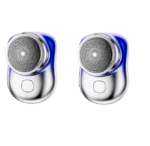 1 + 1 PROMO - Aparat de ras electric, portabil, cu lame rotative, reincarcabil, albastru