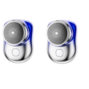 1 + 1 PROMO - Aparat de ras electric, portabil, cu lame rotative, reincarcabil, albastru