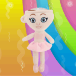 Ballerina Cappucina, Jucarie de Plus, 24 cm, Roz, Material Moale