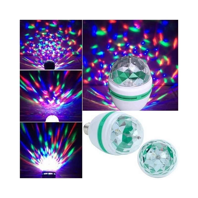 1 + 1 GRATIS - Bec cu LED rotativ, RGB proiector multicolor 3W - imagine 4