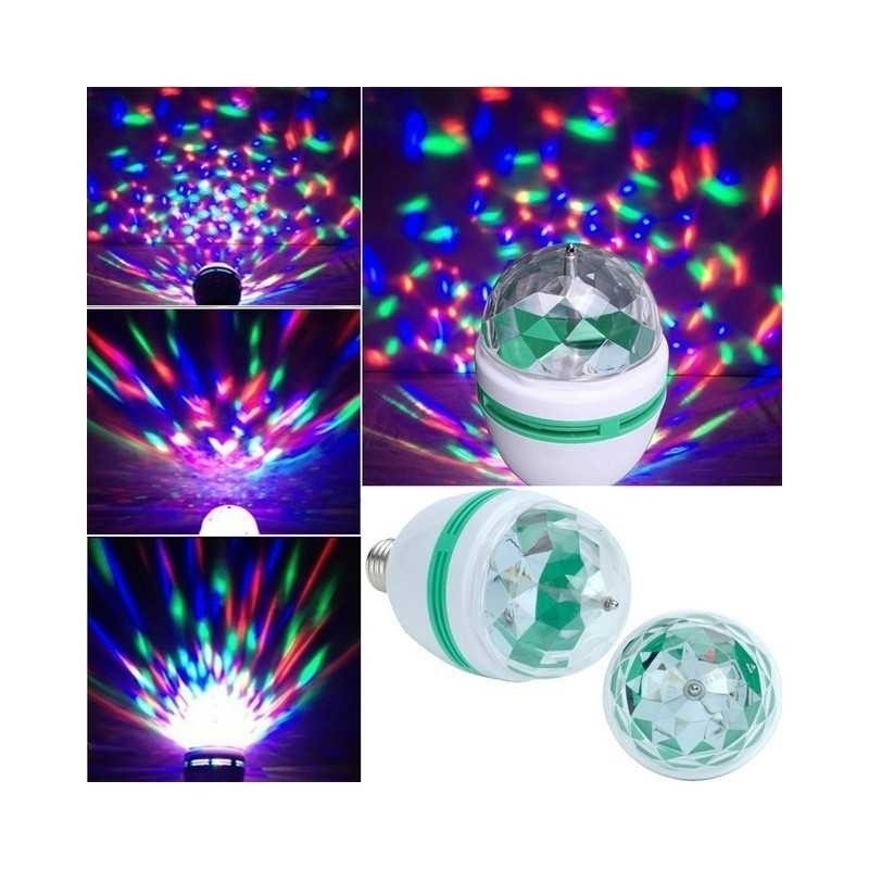 Promotie 5 Bucati Bec Rotativ LED 15x8cm | Lumină Multicoloră Dinamică | Cu Adaptor Inclus - imagine 2