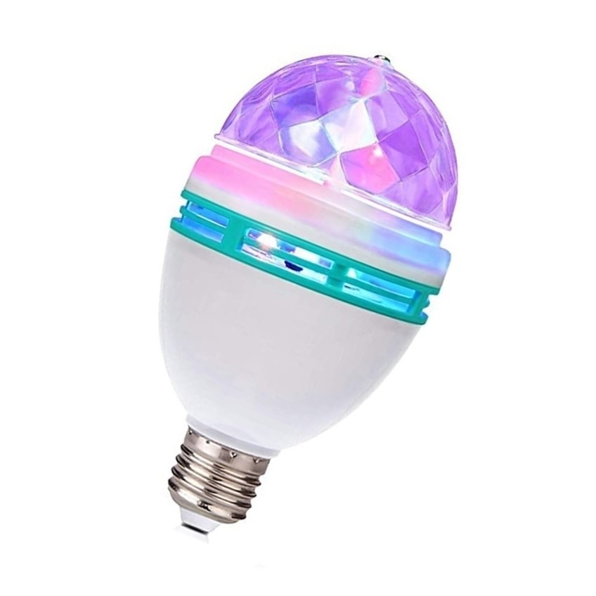 Promotie 5 Bucati Bec Rotativ LED 15x8cm | Lumină Multicoloră Dinamică | Cu Adaptor Inclus - imagine 3