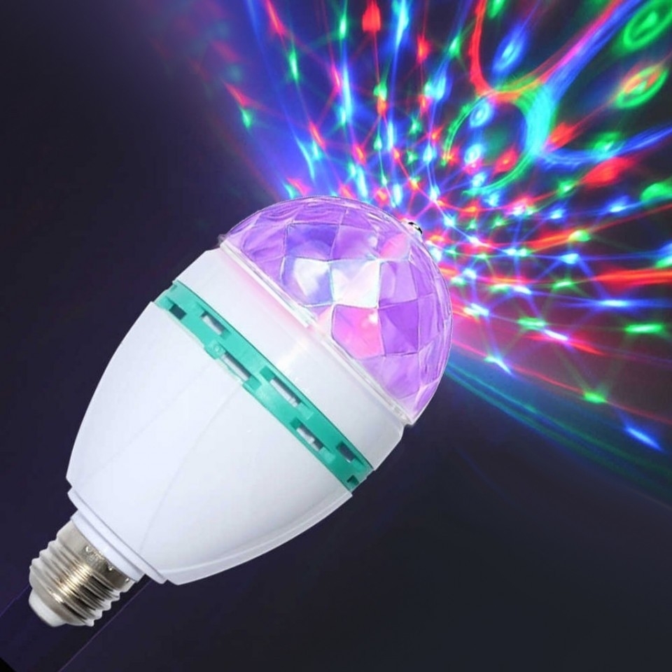 Promotie 5 Bucati Bec Rotativ LED 15x8cm | Lumină Multicoloră Dinamică | Cu Adaptor Inclus - imagine 4