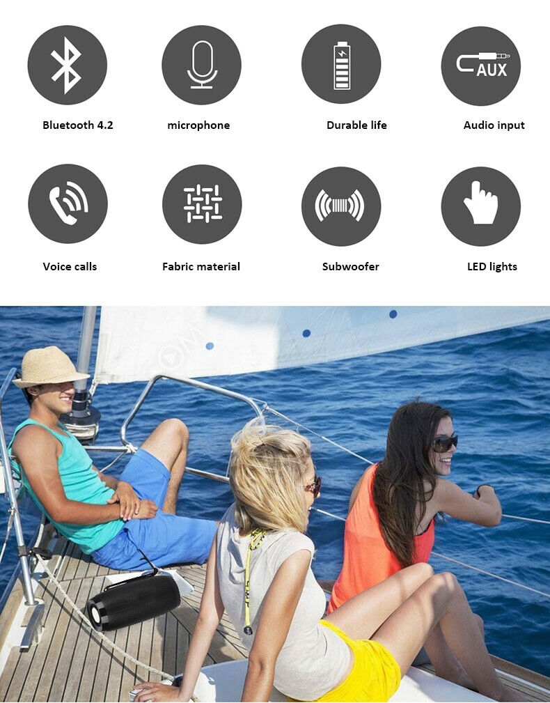 Boxă stereo Bluetooth 157, portabilă, lumină ambientală, multicoloră - imagine 4