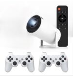 Videoproiector Portabil, Pro Smart Home Cinema 4K, WiFi, BT,  Ecran 130", Corectie Trapez, Alb, Compatibil cu Telefon, PC, Laptop, PS5, Xbox