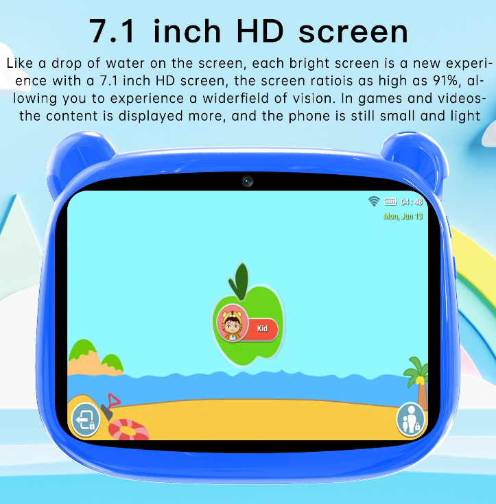 Tableta educationala,de 7 inch, Android WiFi, aplicatii preinstalate, Albastru - imagine 3