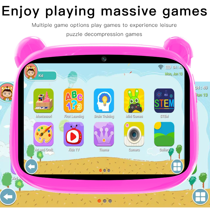 Tableta educationala,de 7 inch, Android WiFi, aplicatii preinstalate, Albastru - imagine 5