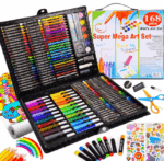 Trusa Pictura Si Desen, Set Creativ Cu 150 Piese, Cutie Depozitare Tip Valiza
