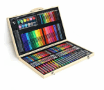 Set 180 piese pentru desen pentru copii sau adulti, creioane colorate, vopsele si markere, cu geanta de transport