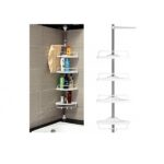 Coltar de baie telescopic 255-304 cm, cu 4 rafturi