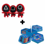 Pachet Promotional | Set Creativ de Culori 46 Piese + Set 3 Jucarii Squid Game