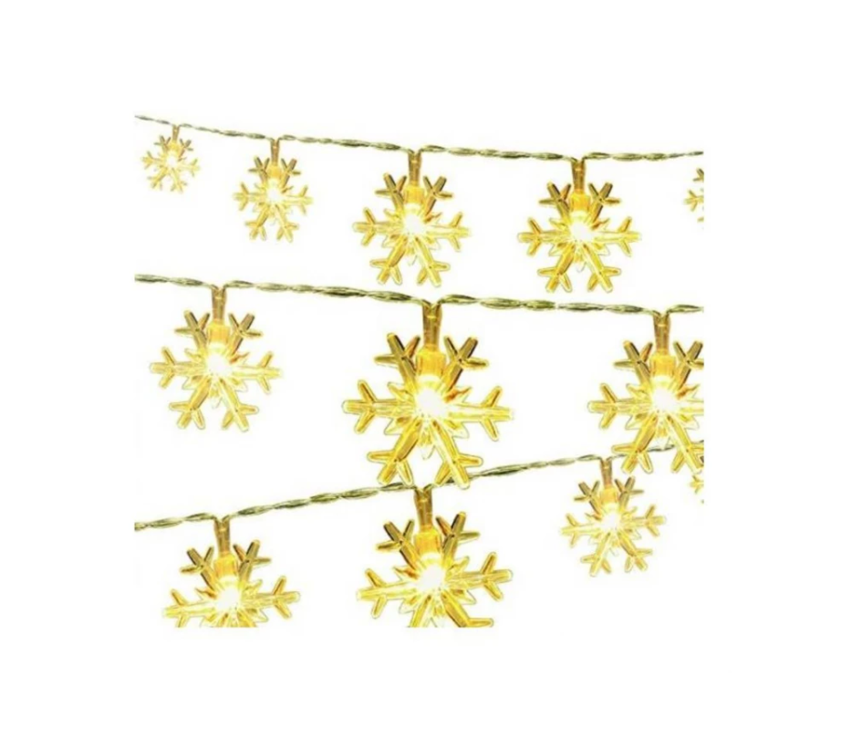 Instalatie de pom cu incarcare solara led, 20 fulgi de nea, alb - imagine 2