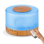 Difuzor Aromaterapie/Umidificator cu ultrasunete cu telecomanda, capacitate 500ml, LED 7 culori Smartmall