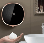 Dispenser Automat pentru Sapun si Dezinfectant cu Senzor Inteligent, Display Digital, 280ml, 3 Niveluri Dozare, Prindere de Perete Fara Gauri, Baterie Reincarcabila