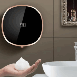 Dispenser Automat pentru Sapun si Dezinfectant cu Senzor Inteligent, Display Digital, 280ml, 3 Niveluri Dozare, Prindere de Perete Fara Gauri, Baterie Reincarcabila