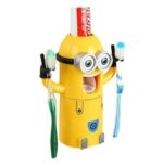 Dozator pasta de dinti cu suport pentru 2 periute, model Minions