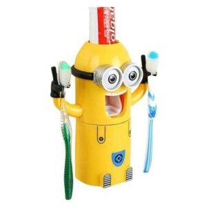 Dozator pasta de dinti cu suport pentru 2 periute, model Minions