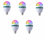 Pachet Promo - Set 5 x Bec cu LED rotativ, RGB proiector multicolor 3W
