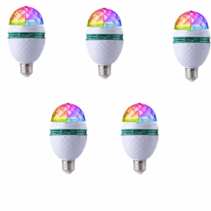 Pachet Promo - Set 5 x Bec cu LED rotativ, RGB proiector multicolor 3W