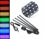 Lumina Ambientala auto Kit interior decorativ, 4 benzi autoadezive, LED RGB cu telecomanda