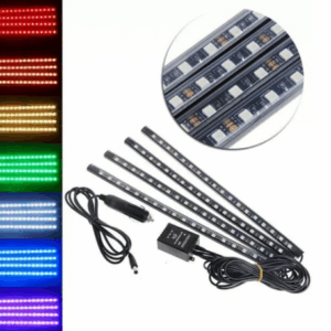 Lumina Ambientala auto Kit interior decorativ, 4 benzi autoadezive, LED RGB cu telecomanda