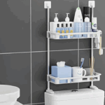Suport de depozitare multifuncțional pentru toaleta sau bucatarie, 2 polite