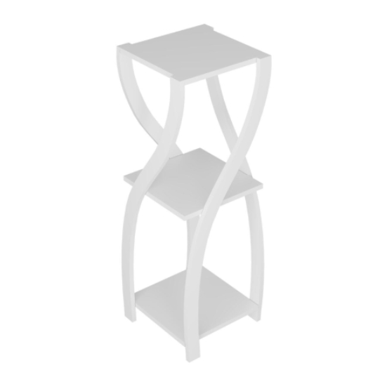 Etajera tip clepsidra cu 3 polite, 80 x 30 cm, alb, PVC - imagine 4