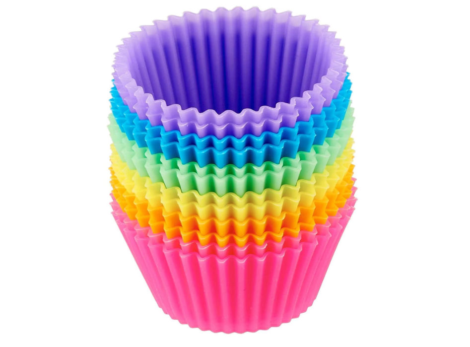 Set 12 forme de copt pentru briose, Reutilizabile, Silicon, 7 cm, multicolor - imagine 4