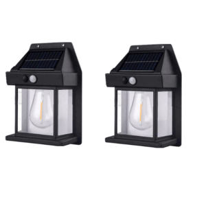 1 + 1 GRATIS - Lampa solara bec de perete LED cu senzor de miscare