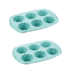 1 + 1 GRATIS - Forma din silicon pentru savarine, 6 cavitati